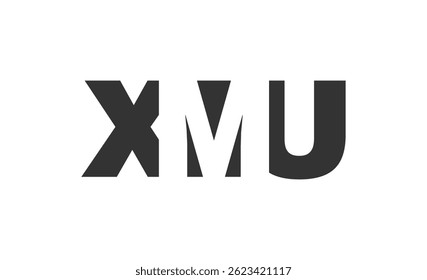 XMU logo design. Initial letter X M U bold font style for tech startups, consulting, corporate branding. Creative company name, headlines typography identity, trendy logotype. Vector illustration.