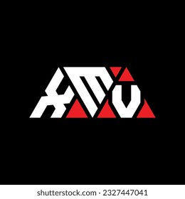 Diseño del logotipo de la letra triangular XMV con forma triangular. Monograma de diseño del logotipo del triángulo XMV. Plantilla de logotipo vectorial de triángulo XMV con color rojo. XMV logotipo triangular Diseño sencillo, elegante y lujoso.