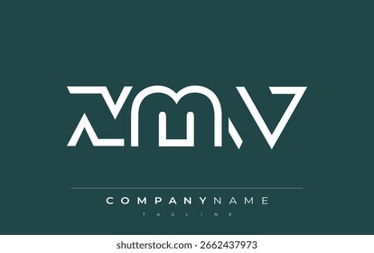 Diseño de logotipo minimalista de XMW con Formas geométricas y tipografía simple. Diseño de logotipo de carta Abstractas