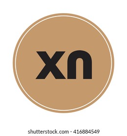 xn brown letters ,abstract background logo, design identity in circle, alphabet letter
