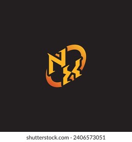 XN combination letter unique initials logo esport for gaming team, youtube, twitch