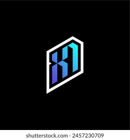 XN initial gradient blue gaming concept ideas for esport team, twitch and streamer