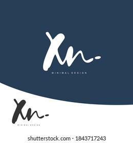 XN Initial handwriting or handwritten logo for identity. Logo with signature and hand drawn style.