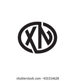 XN initial letters looping linked ellipse monogram logo
