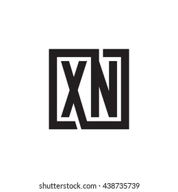 XN initial letters looping linked square monogram logo