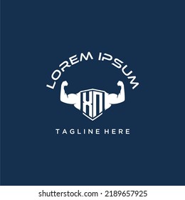 XN monograma inicial para equipos o logotipo de gimnasio con diseño de estilo creativo
