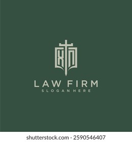 XN initial monogram for law firm with sword and shield logo image