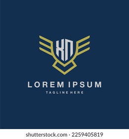 XN initial monogram logo for creative eagle line image vector design