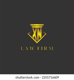 Logotipo de monograma inicial XN para la firma de abogados con diseño de polígono creativo