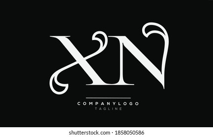 XN initials monogram letter text alphabet logo design