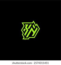 XN letter cool and dynamic monogram esport gaming initial logo design concept