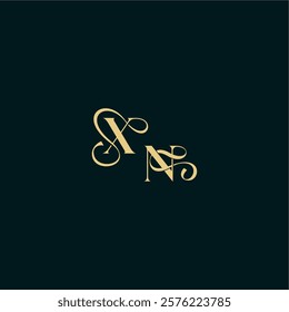 XN letter elegant and curvy style monogram wedding logo initial bold concept design