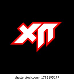 XN logo design, initial XN letter design with sci-fi style. XN logo for game, esport, Technology, Digital, Community or Business. X N sport modern Italic alphabet font. Typography urban style fonts.