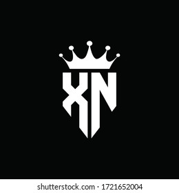 XN logo monogram emblem style with crown shape design template