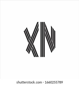 XN Logo monogram outline style linked isolated on white background