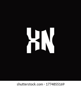 XN Logo monogram with pieces cut elements design template