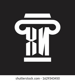 XN Logo monogram with pillar style design template