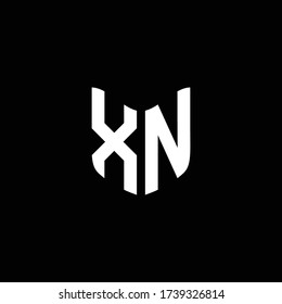 xn logo monogram with shield shape design template