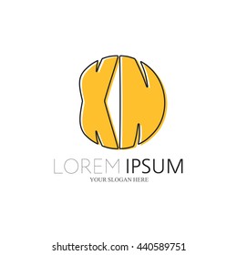 XN Logo. Vector Graphic Sphere Branding Letter Element. White Background