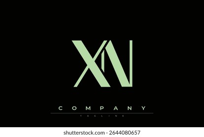 XN Modern Initials Logo Design. Branding logo with stylized initials showcasing bold design and modern aesthetic. Ideal for professional business branding or creative projects focusing on minimalistic
