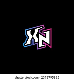 XN monogram logo design with abstract shape concept in vector