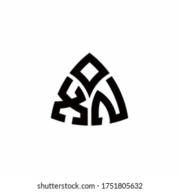 Logotipo de monograma XN con plantilla de diseño de estilo triangular moderno aislado en fondo blanco