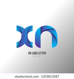 xn n x circle lowercase design of alphabet letter combination with infinity suitable as a logo for a company or business - Vector