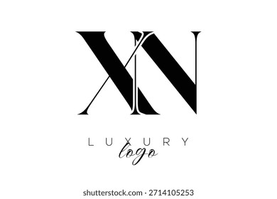 XN Serif Letter Monogram Typography Logo for Elegant Premium Branding Identity