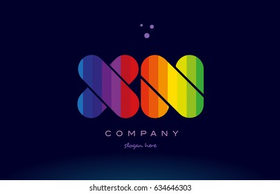 xn x n alphabet letter colorful creative colors text dots creative company logo vector icon design template