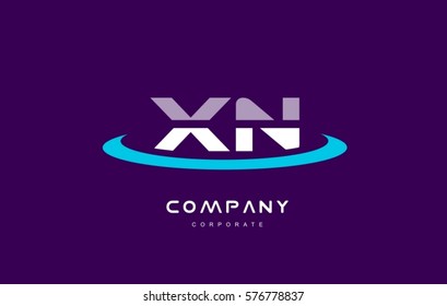 xn x n cyan magenta blue letter combination alphabet vector company logo icon sign design template 