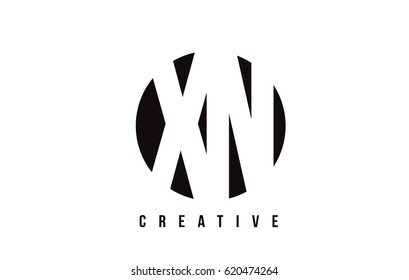 XN X N White Letter Logo Design with Circle Background Vector Illustration Template.