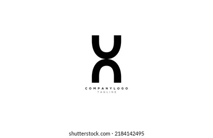 XN XU XUN Abstract initial monogram letter alphabet logo design