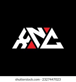 XNC triangle letter logo design with triangle shape. XNC triangle logo design monogram. XNC triangle vector logo template with red color. XNC triangular logo Simple, Elegant, and Luxurious design.