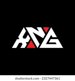 XNG triangle letter logo design with triangle shape. XNG triangle logo design monogram. XNG triangle vector logo template with red color. XNG triangular logo Simple, Elegant, and Luxurious design.