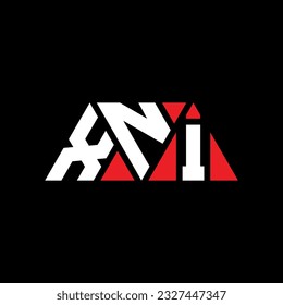 XNI triangle letter logo design with triangle shape. XNI triangle logo design monogram. XNI triangle vector logo template with red color. XNI triangular logo Simple, Elegant, and Luxurious design.