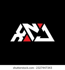 Diseño del logotipo de la letra del triángulo XNJ con forma de triángulo. Monograma de diseño del logotipo del triángulo XNJ. Plantilla de logotipo vectorial de triángulo XNJ con color rojo. Logo triangular XNJ Diseño sencillo, elegante y lujoso.