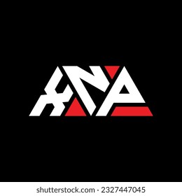 XNP triangle letter logo design with triangle shape. XNP triangle logo design monogram. XNP triangle vector logo template with red color. XNP triangular logo Simple, Elegant, and Luxurious design.