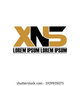 XNS letter monogram logo design vector
