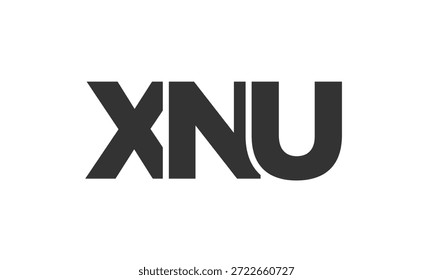 Modelo de design de logotipo XNU com texto em negrito forte e moderno. Logotipo vetorial inicial com tipografia simples e mínima. Identidade de empresa moderna ideal para a presença de marca de empresas.