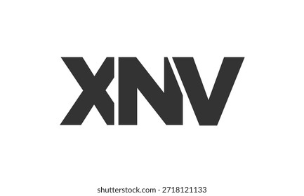 Modelo de design de logotipo XNV com texto em negrito forte e moderno. Logotipo vetorial inicial com tipografia simples e mínima. Identidade de empresa moderna ideal para a presença de marca de empresas.