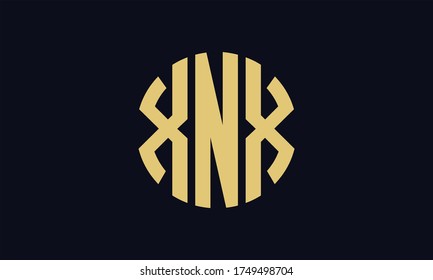 XNX Circle Emblem Abstract Monogram Letter Mark Vector Logo Template svg