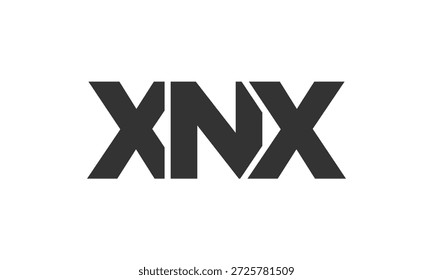Modelo de design de logotipo XNX com texto em negrito forte e moderno. Logotipo vetorial inicial com tipografia simples e mínima. Identidade de empresa moderna ideal para a presença de marca de empresas.