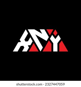 XNY triangle letter logo design with triangle shape. XNY triangle logo design monogram. XNY triangle vector logo template with red color. XNY triangular logo Simple, Elegant, and Luxurious design.