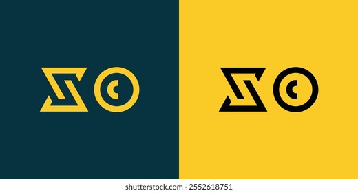 XO letras minimalistas abstratas Logo Monogram. Trata-se de um logótipo minimalista, constituído pela combinação de duas letras