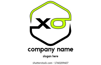 XO alphabet letters monogram based logo