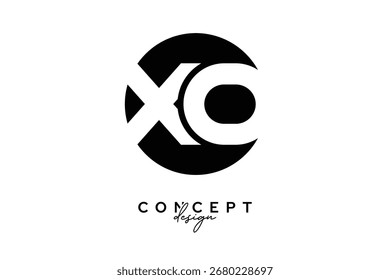 XO Creative Negative Space Circle Monogram Logo Design