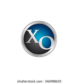 XO initial circle logo blue