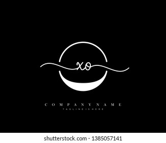 XO initial handwriting logo template vector