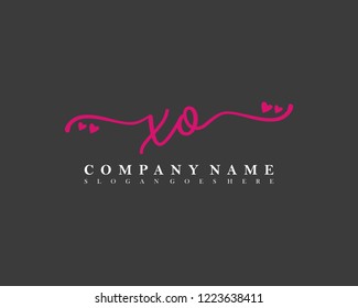 XO Initial handwriting logo vector