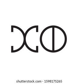 XO initial letter logo template vector icon design